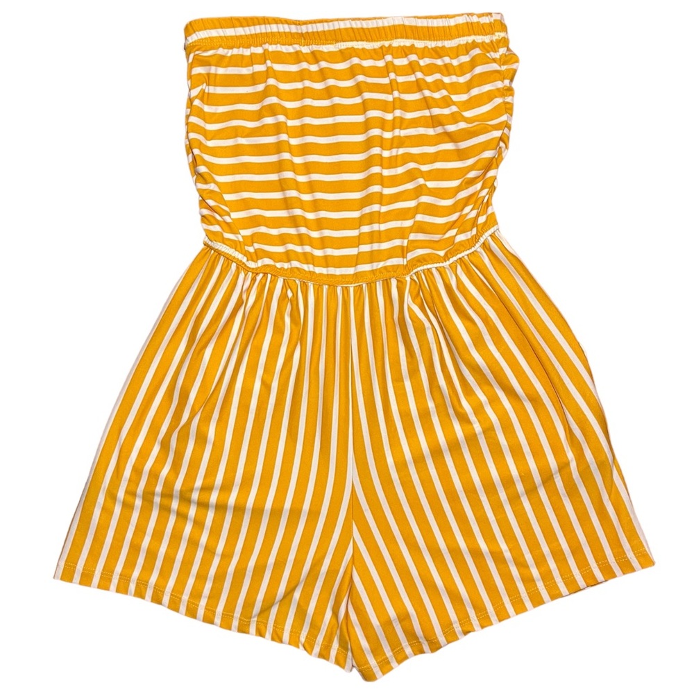 Women’s Marigold and White Stripe Romper